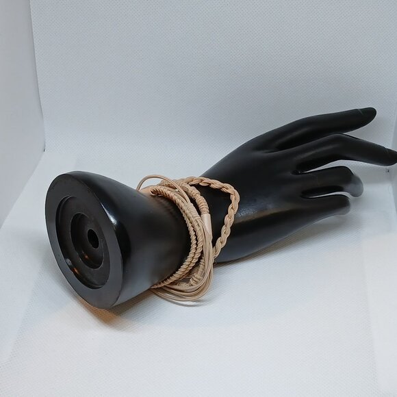 NWOT Set of 4 Tan Adjustable Braided Cloth/String Bracelets Jewelry Acc #10 - Picture 2 of 11